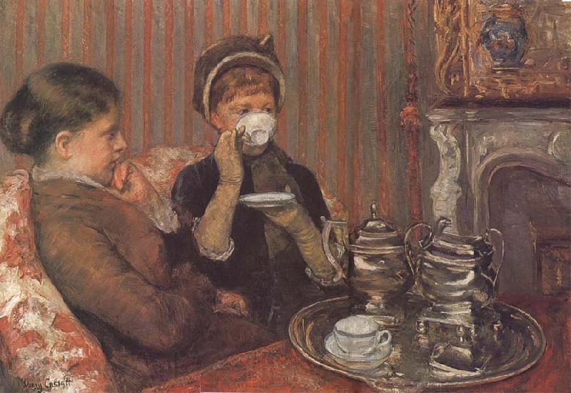 Mary Cassatt Afternoon tea Norge oil painting art